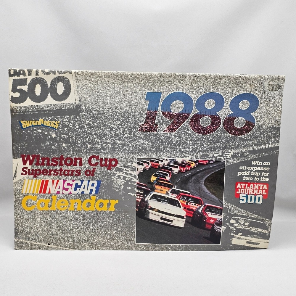 1988 Winston Cup NASCAR Superstars Calendar Elliot Parsons Gant Petty NO MARKS